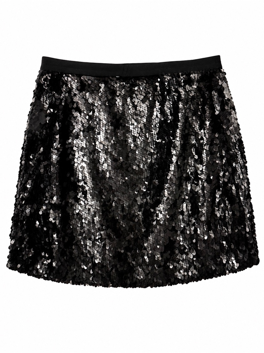Charlotte Russe Black Sequin Mini Skirt